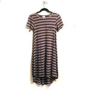 LuLaRoe Simply Comfortable Size XXS Maxi Dress Striped Gray Black and White